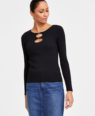 Women's Double-Cutout Sweater, Exclusively at Macy's | Macy's