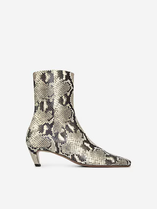 Square-Toe Ankle Boots – Snake – Women – ARKET GB | Arket UK