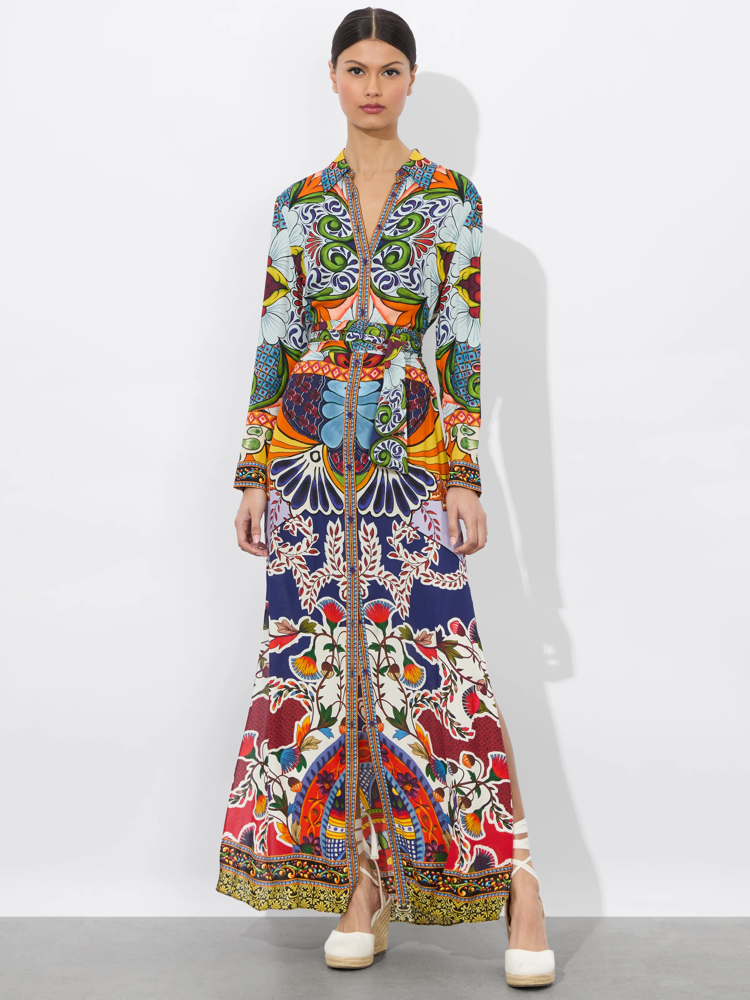 alice + olivia CHASSIDY MAXI SHIRT DRESS | Alice + Olivia