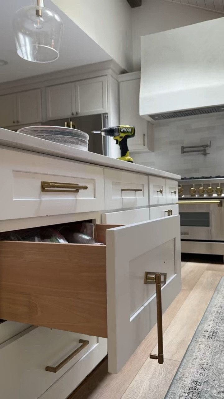 I’m obsessed with the way adding backplates elevated the look of our cabinets! 😍 All of my cabinet hardware is from @wayfair 🫶🏻 kitchen inspo, champagne bronze hardware, come stay awhile, Amanda Vernaci, Amanda loves Amazon  

#LTKHome