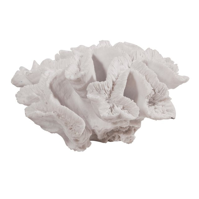 Lily 9 Inch Faux Coral Table Figurine, Polyresin Textured Sculpture, White | Walmart (US)