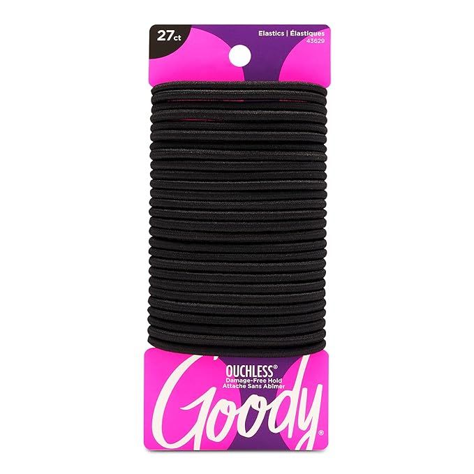 Goody Ouchless Womens Elastic Hair Tie - 27 Count, Black - 4MM for Medium Hair- Hair Accessories ... | Amazon (US)