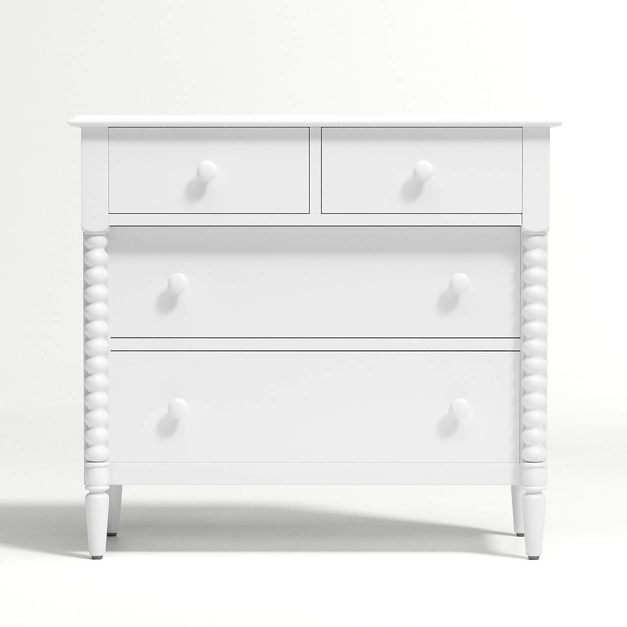 Jenny Lind White Wood Narrow 4-Drawer Kids Dresser | Crate & Barrel