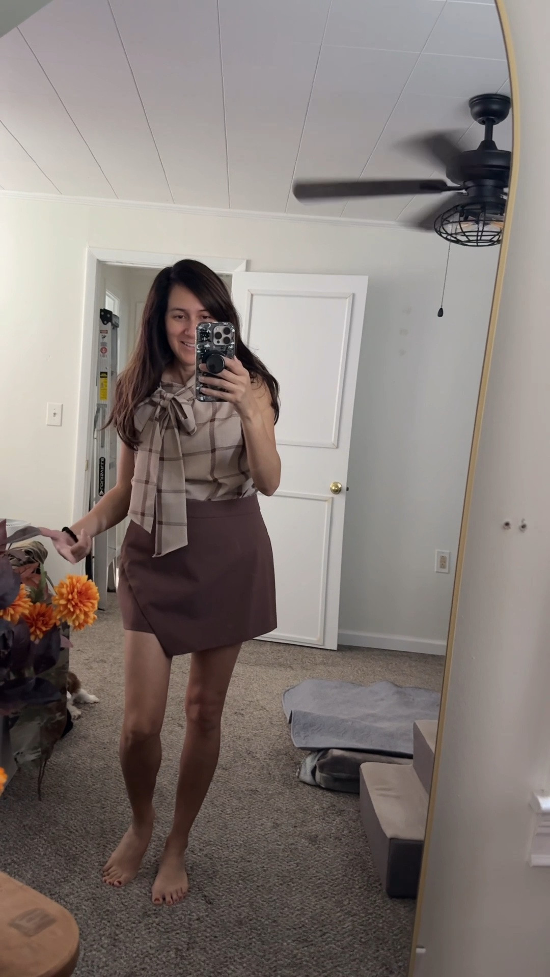 Fall workwear, but make it feminine. 🤎

A plaid bow-tie blouse with tailored brown shorts is such an easy way to start dressing for fall when it’s still way too warm for sweaters. I love finding polished fall outfits for women over 40 that feel classic and feminine without looking overly corporate.

Save this one if you’re looking for fall work outfit ideas, feminine workwear, business casual outfits, transitional fall fashion, plaid tops, brown outfits, or women over 40 style.

#LTKootd #LTKvlog #LTKSeasonal