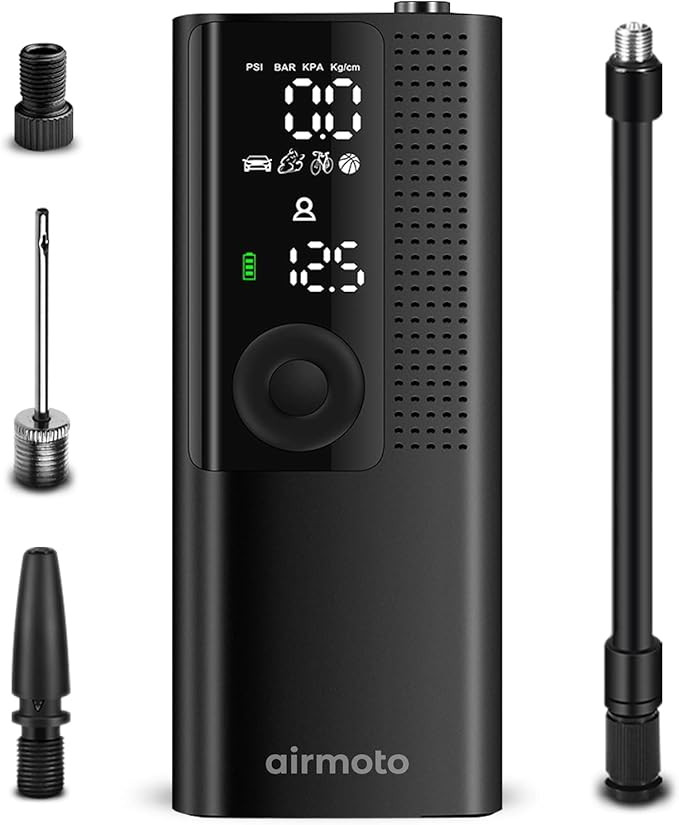 Airmoto Tire Inflator Portable Air Compressor/Pump for Car Tires w/Digital Tire Pressure Gauge - ... | Amazon (US)