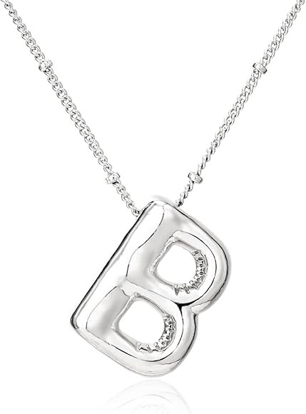 KELMALL Letter Bubble Necklace for Women Girls, Birthday Gift Big Initial Balloon Name Necklaces ... | Amazon (US)