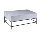 The Urban Port 45-Inch Lift Top Storage Mango Wood Coffee Table with Tubular Metal Base, White and B | Amazon (US)