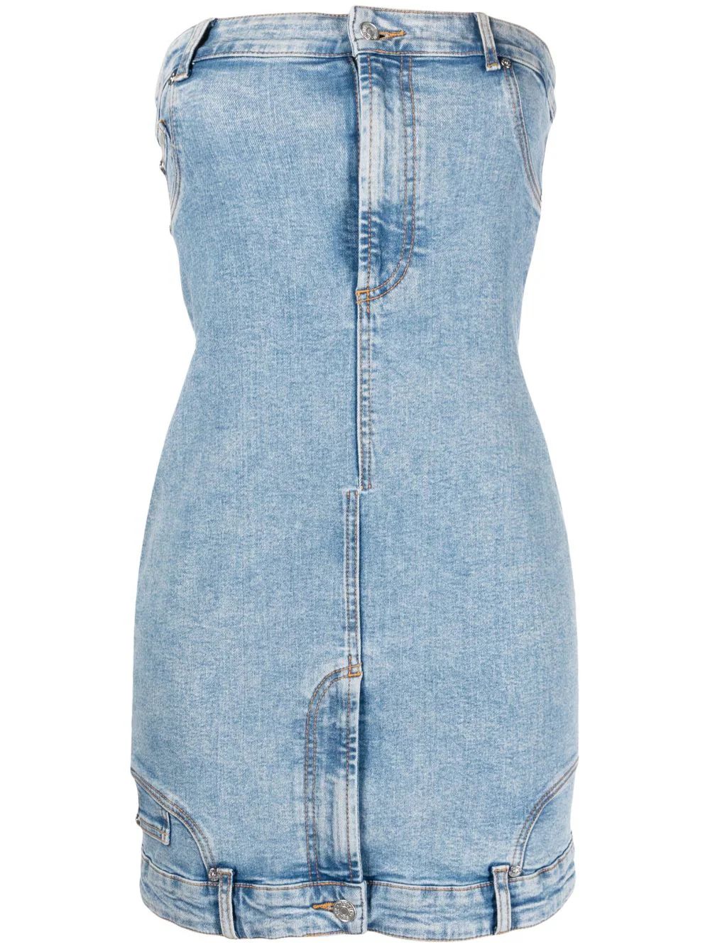 bandeau-style denim minidress | Farfetch Global