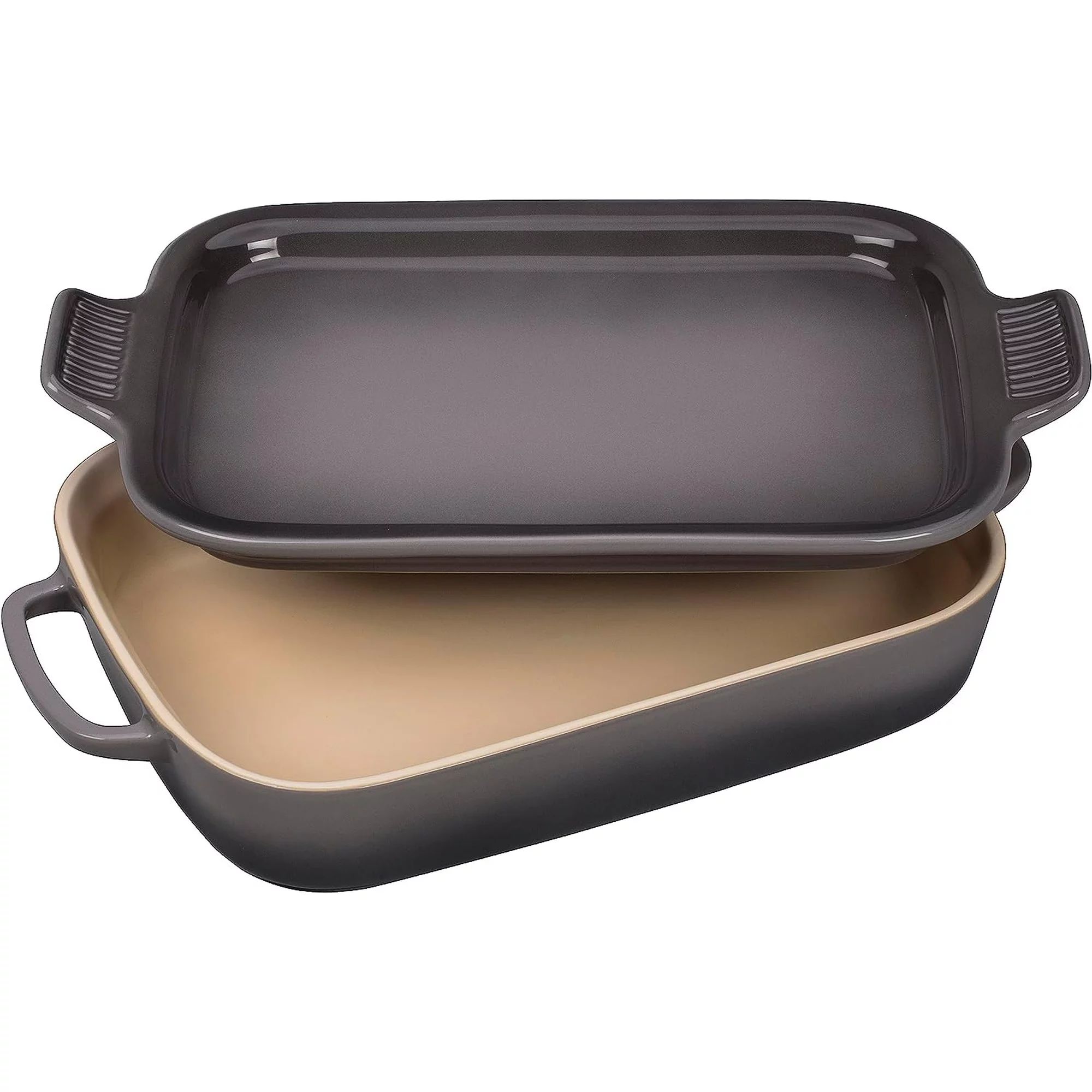 Le Creuset Stoneware Rectangular Dish with Platter Lid, 14 3/4" X 9", Oyster | Walmart (US)