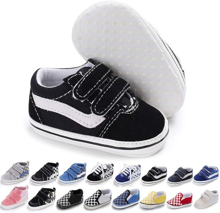 Meckior Infant Baby Boys Girls Canvas Sneakers High Top Lace up Crib Casual Shoes Newborn First W... | Amazon (US)
