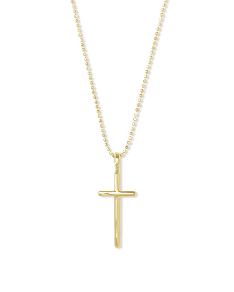 Cross Charm Pendant Necklace 18k Gold Vermeil | Kendra Scott
