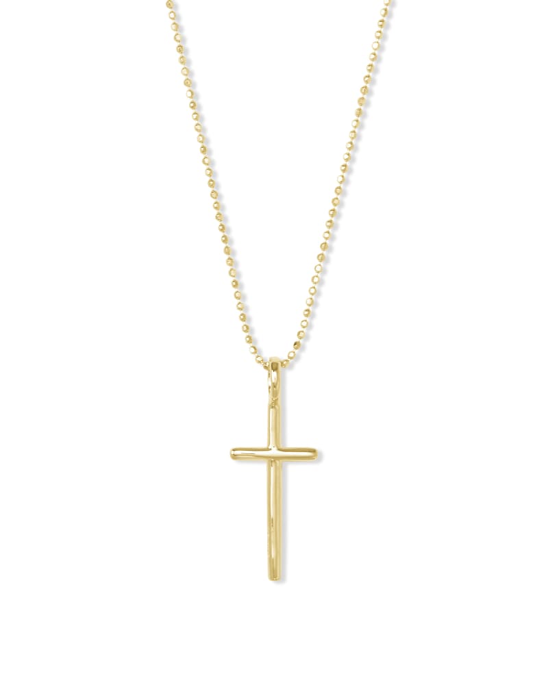 Cross Charm Pendant Necklace 18k Gold Vermeil | Kendra Scott