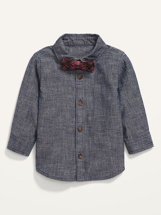 Unisex Chambray Shirt & Bow-Tie Set for Baby | Old Navy (US)