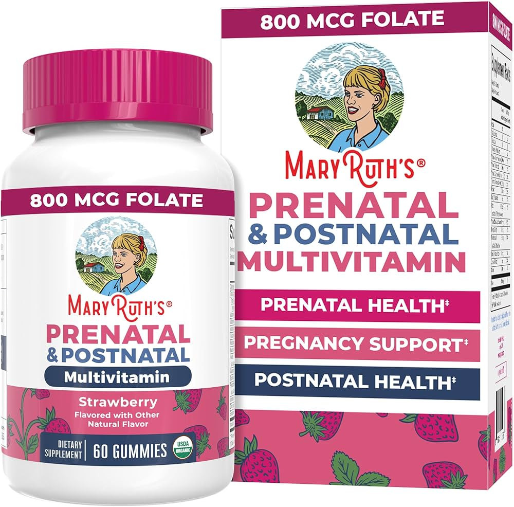 MaryRuth Organics Prenatal Vitamins for Women | USDA Organic Prenatal Gummies | Postnatal Vitamin... | Amazon (US)