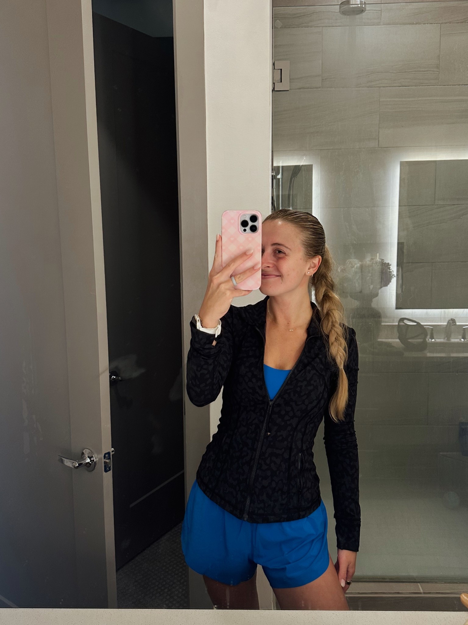 workout outfit, running fit, blue set, matching set, define jacket, running jacket 🏃🏼‍♀️✨ 

#LTKActive #LTKFindsUnder100 #LTKSeasonal