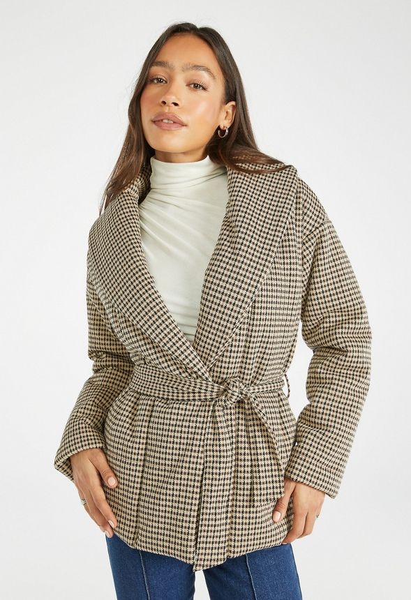 Belted Wrap Puffer | JustFab