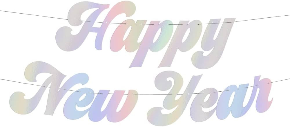 xo, Fetti New Years Eve Party Banner - Iridescent | NYE Party Favors, Happy New Year Decorations,... | Amazon (US)