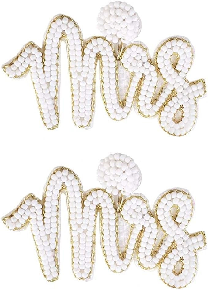 Bride Earrings, Bridal Earrings, Beaded Wedding Earrings, Seed Bead Bride Earrings, Statement Ear... | Amazon (US)