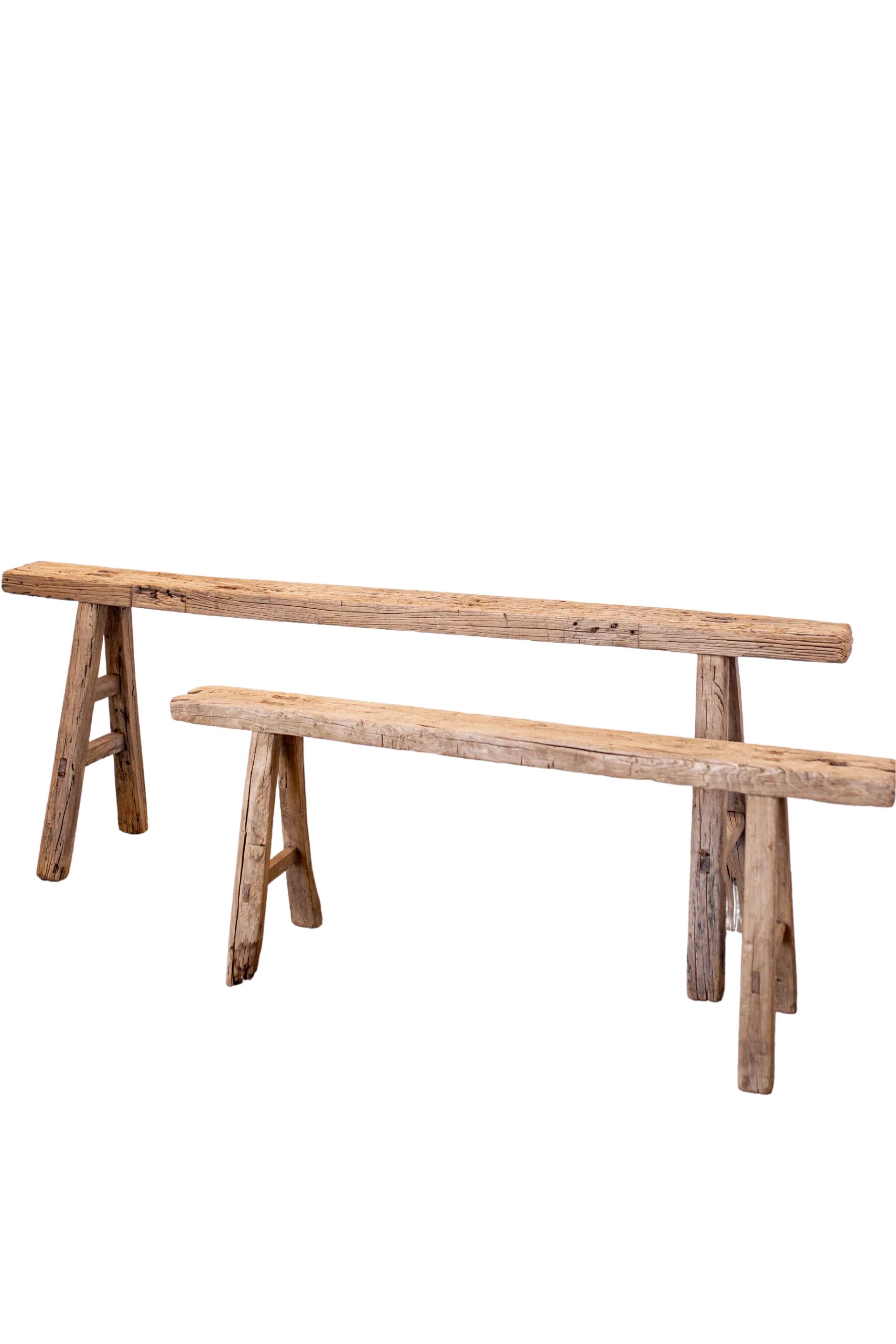 Vintage Skinny Reclaimed Wood Bench | Luxe B Co