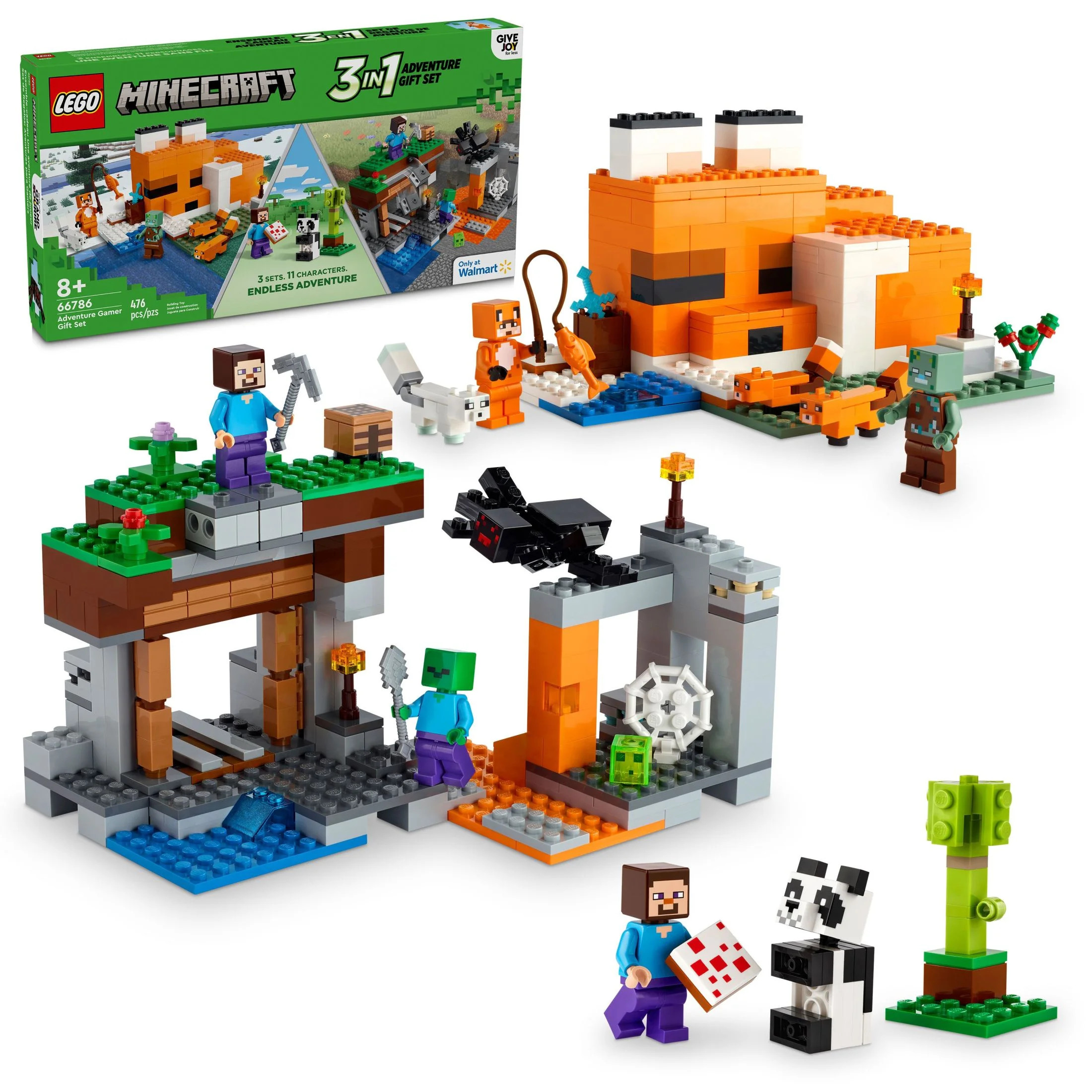 LEGO Minecraft Gift Set, 3 Imaginative Building Sets in 1 Box, Video Game Toy, Gift for Gamers, 6... | Walmart (US)