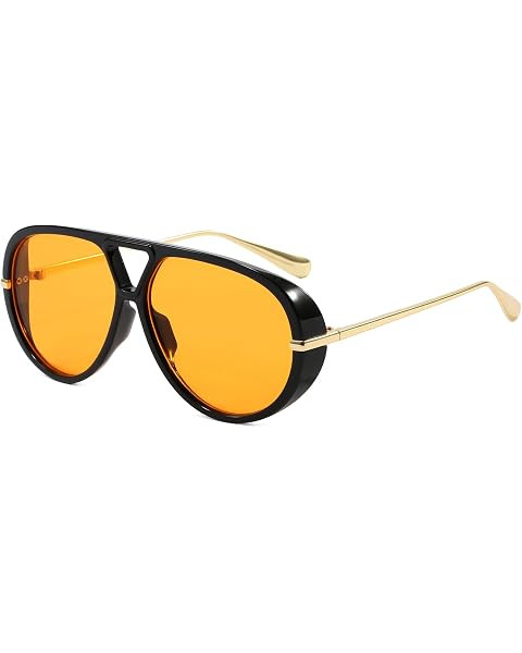 Trendy Oversized Aviator Sunglasses for Women Men Retro Big Round Shield Sun Glasses Vintage Shad... | Amazon (US)
