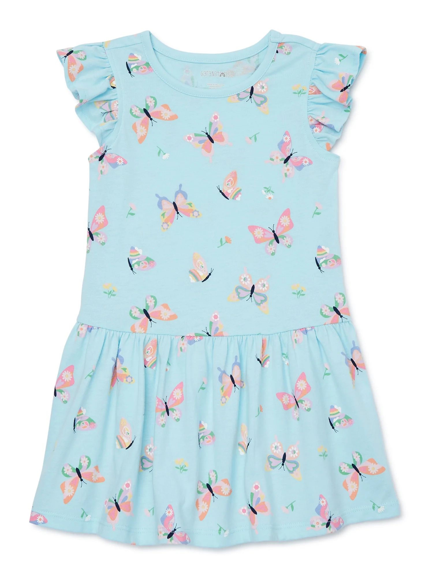Garanimals Toddler Girl Flutter Sleeve Print Dress, Sizes 12M-5T - Walmart.com | Walmart (US)