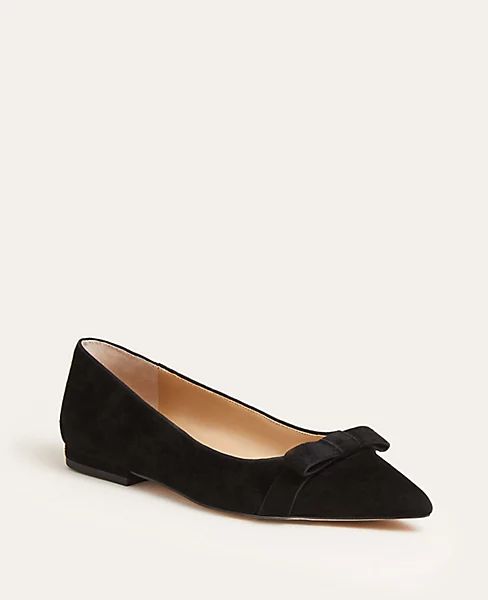 Patricia Suede Bow Flats | Ann Taylor (US)