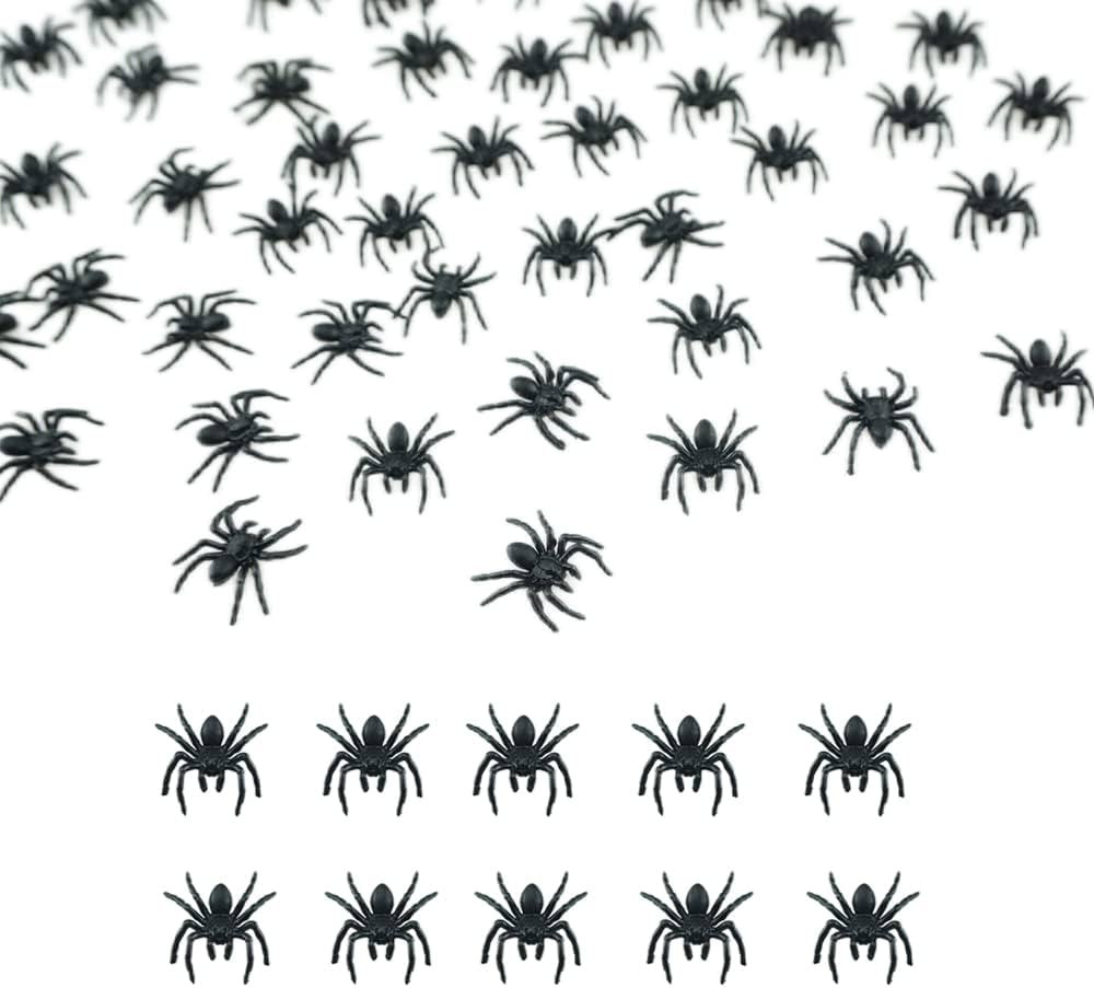 50 PCS Mini Plastic Spiders Small Fake Spiders Scary Realistic Spiders for Halloween Prank Props ... | Amazon (US)