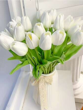 10pcs Tulip Artificial Flower Real Touch Artificial Bouquet PE Fake Flower for Wedding Decoration... | SHEIN
