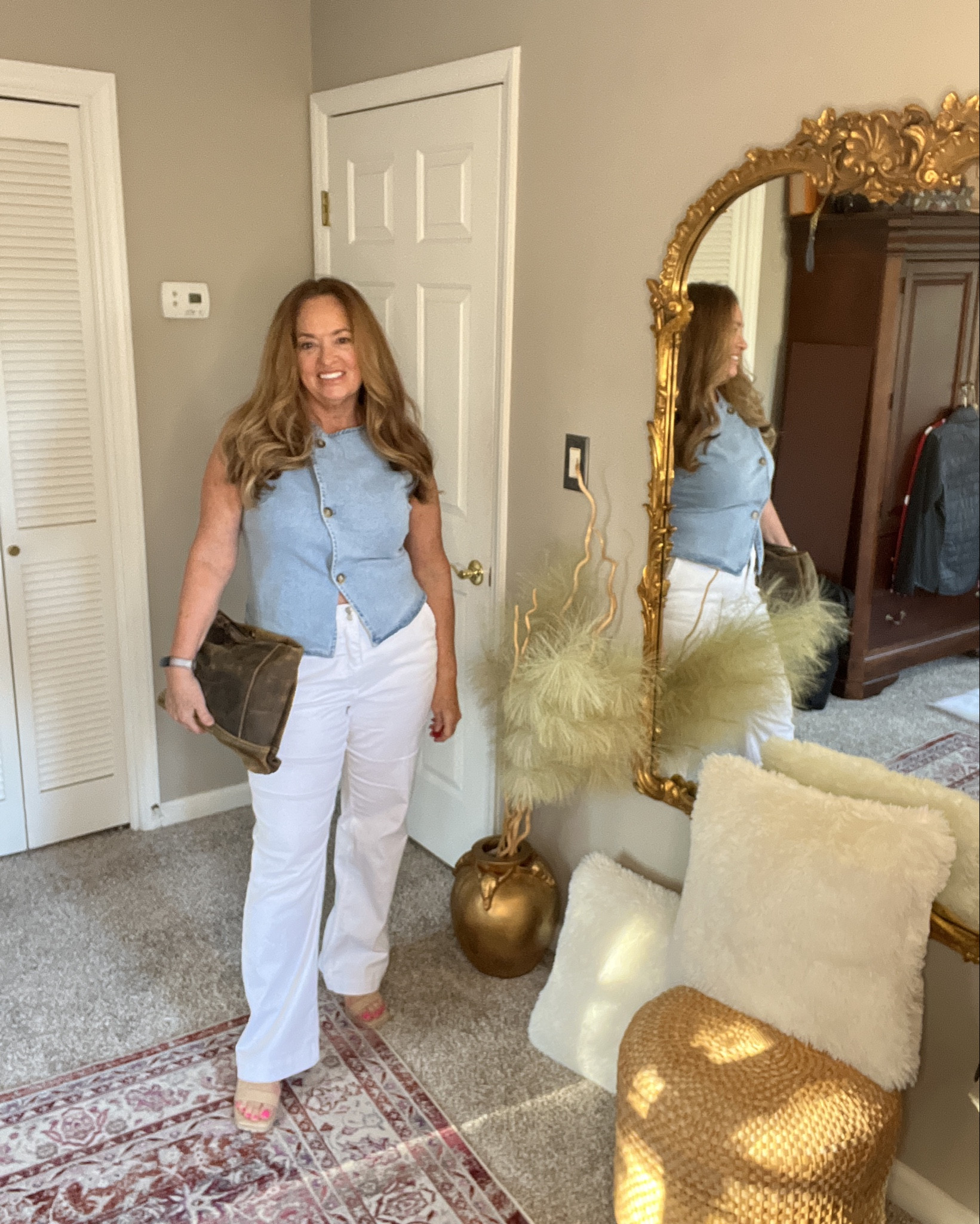 Button up denim vest! Different silhouette. 

#LTKNYFW #LTKgrwm #LTKootd