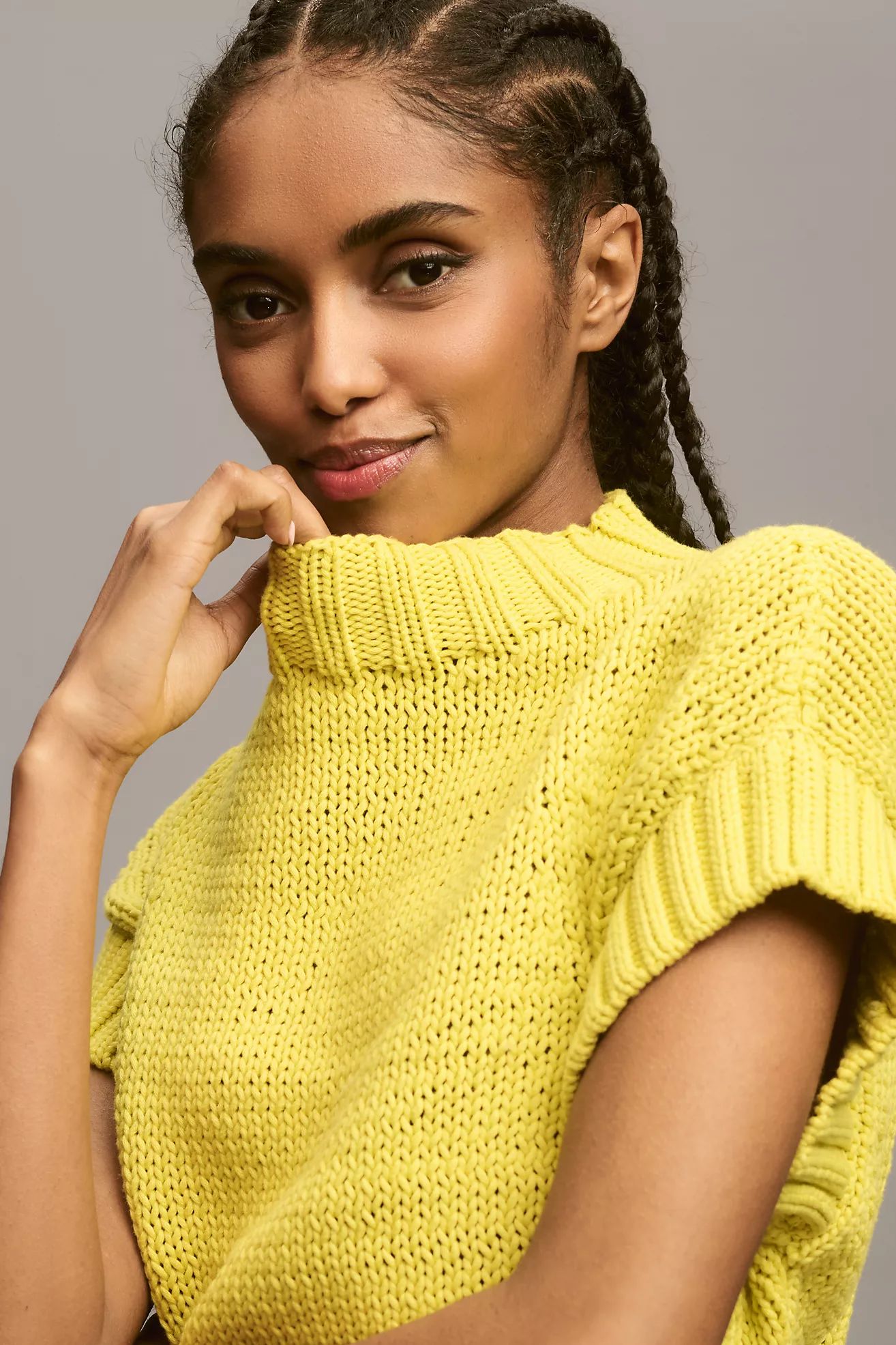 Maeve Mock-Neck Extended Shoulder Sweater Vest | Anthropologie (US)