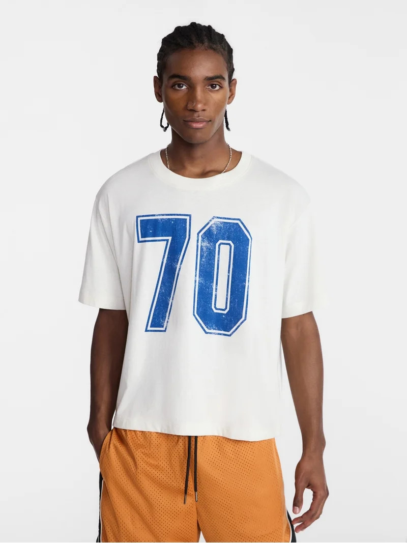 No Boundaries Pride Boxy Fit Cropped Tee with Short Sleeves, Men's Sizes XS-5XL | Walmart (US)