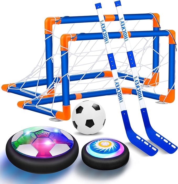 OASO Kids Toys Hover Hockey Soccer Ball Set with 3 Goals, Rechargeable Floating Air Soccer Ball w... | Amazon (US)