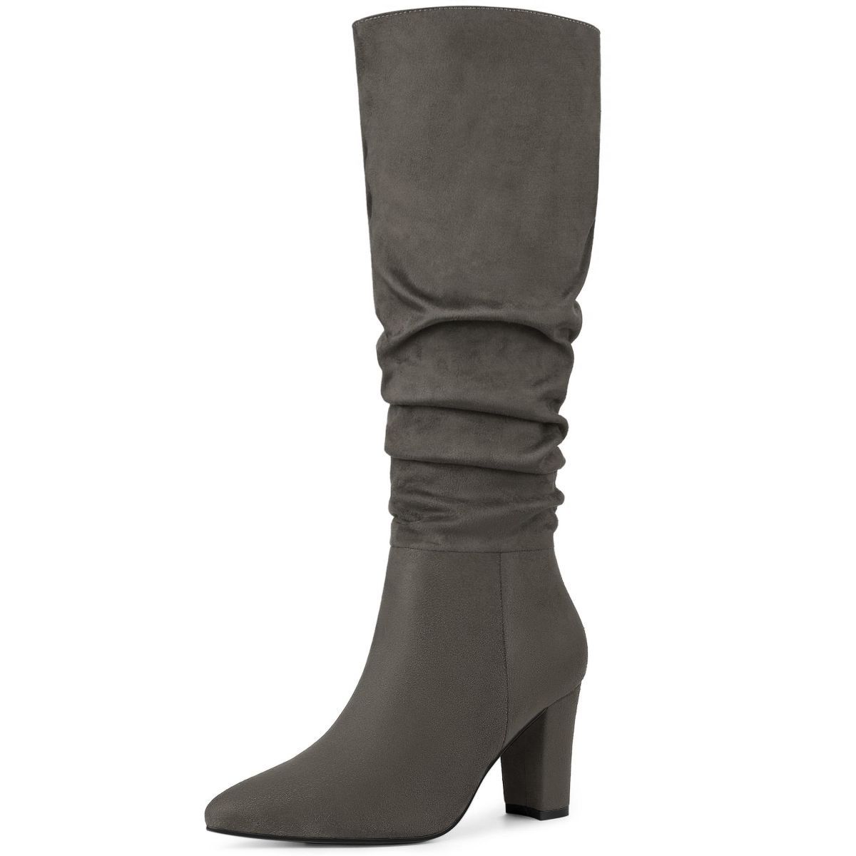 Allegra K Women's Pointed Toe Chunky Heel Knee High Boots | Target