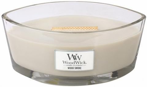 WoodWick Wood Smoke HearthWick Flame Large Scented Candle,Taupe | Amazon (US)