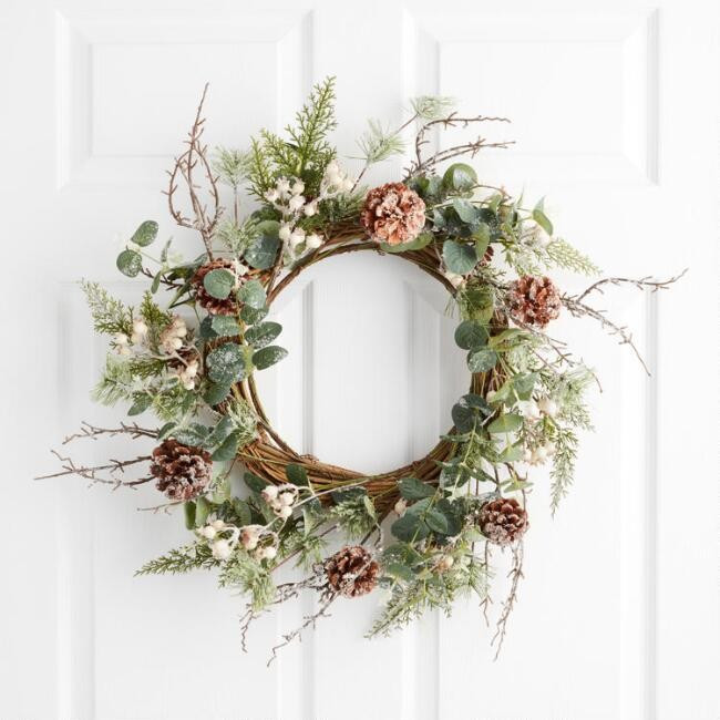 Faux White Berry and Eucalyptus Wreath | World Market