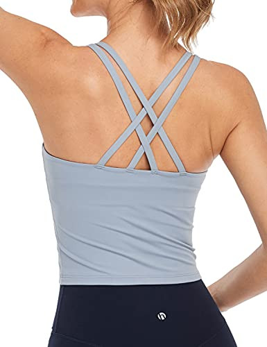 HeyNuts Athletic Zeal Bras for Women, Longline Medium Impact Crop Tank Bras Wirefree Sports Tops ... | Amazon (US)