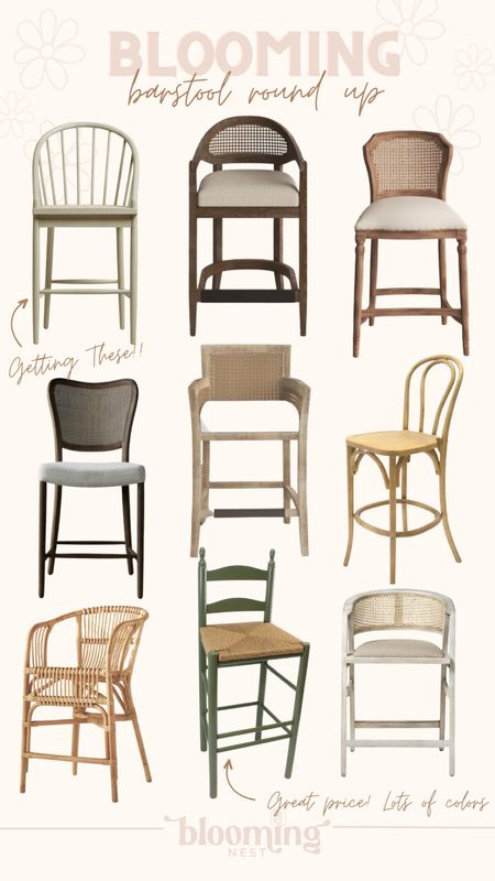 Looking for barstools for my kitchen has led me to so many cute ones!! Love all these finds! Going with the ones in the top left corner! 
#thebloomingnest #barstools #barstool #kitchen 

#LTKSeasonal #LTKstyletip #LTKhome