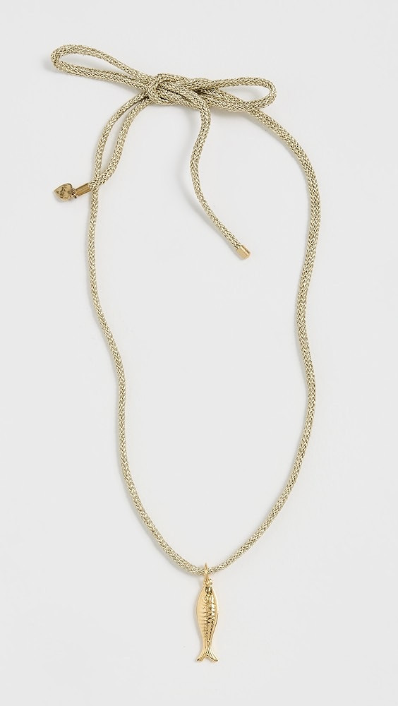 Gold Metallic Necklace Cord and Fish Charm | Shopbop