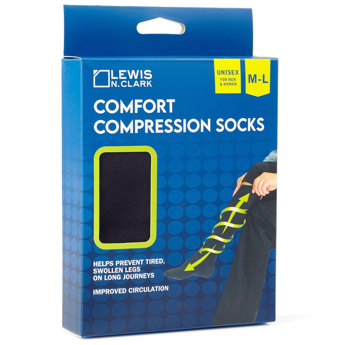 Lewis N. Clark Comfort Compression Socks - Black | Target
