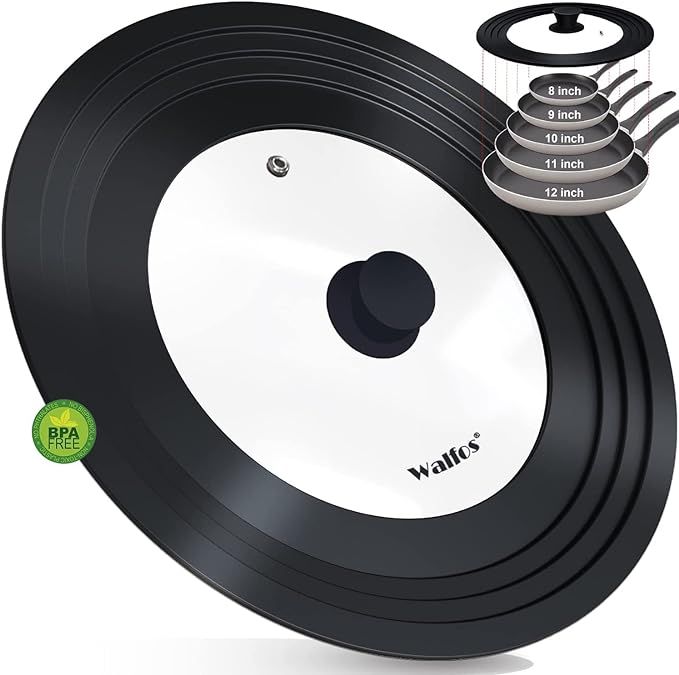 Walfos Universal Pan Lid - Pot Lid for Pots, Pans and Skillets, with Unique Enlarged Heat Resista... | Amazon (US)