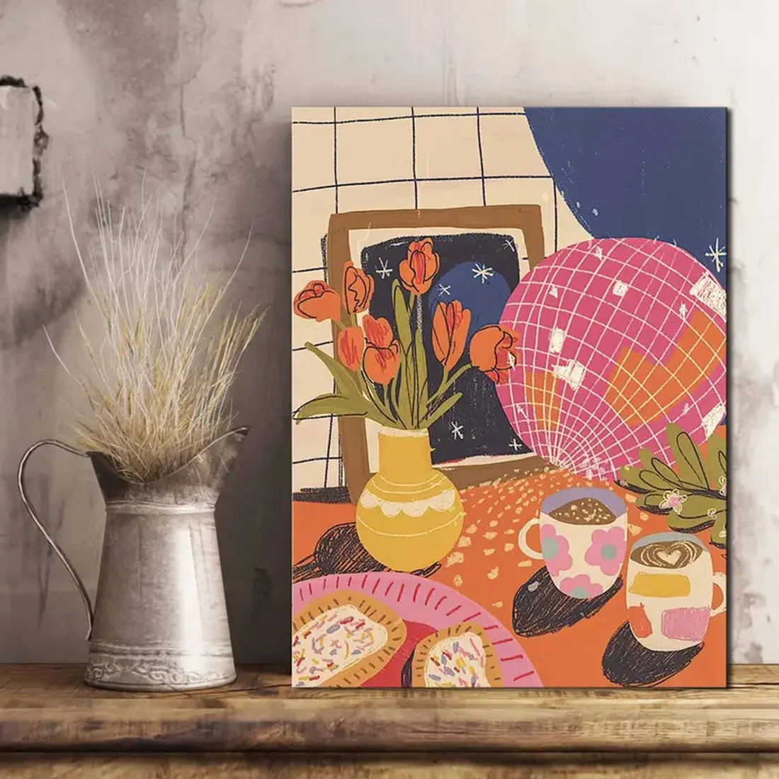 24*16 1 Pc/Set Disco Night Canvas, Retro Canvas, Wall Art, Wall Decoration, Canvas Printing, Canv... | Wayfair North America