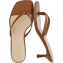 CUSHIONAIRE Miami Kitten Heels for Women - Dressy Heeled Thong Womens Sandals | Amazon (US)