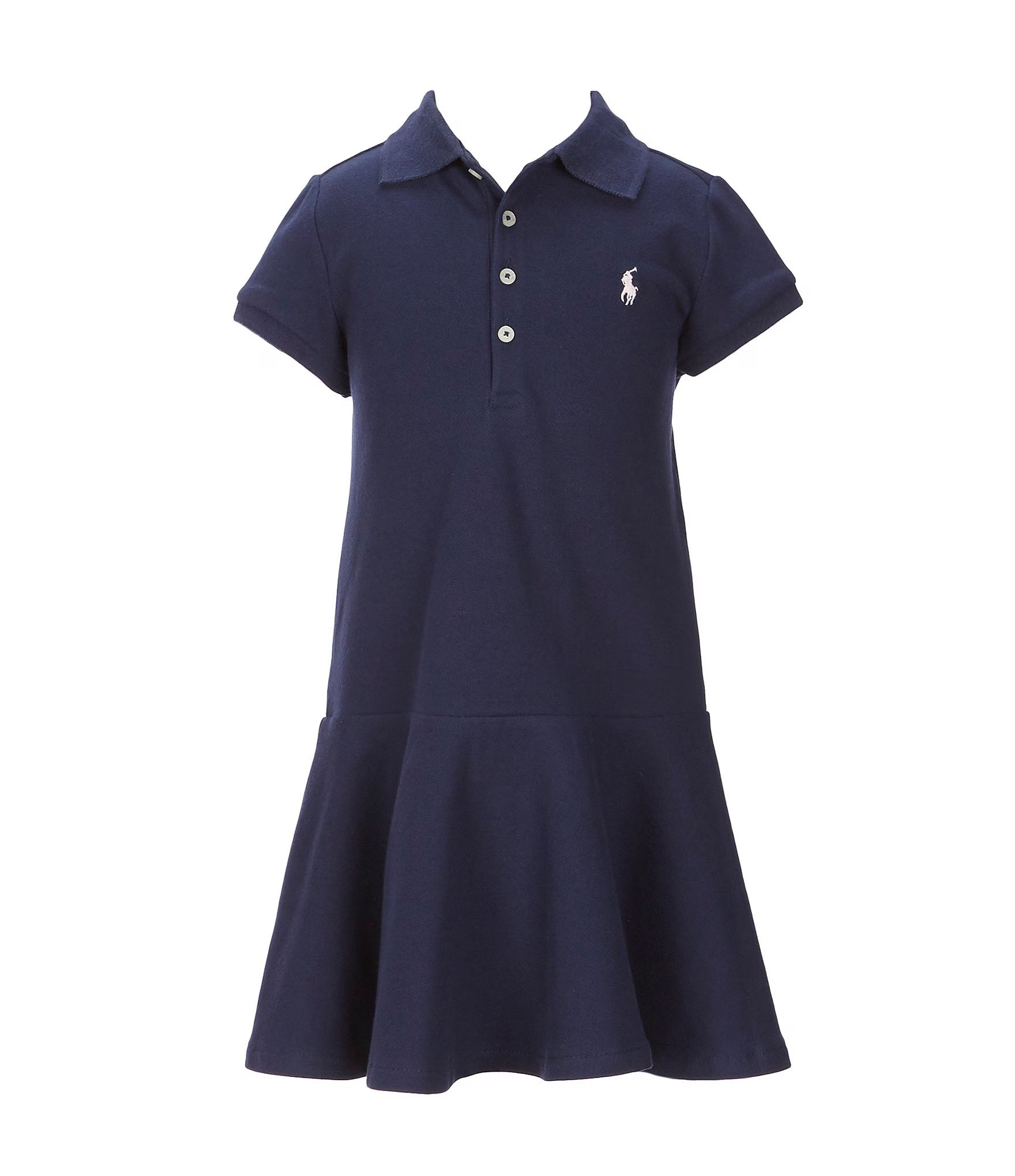 Little Girls 2T-6X Short-Sleeve Mesh Dropwaist Polo Dress | Dillards