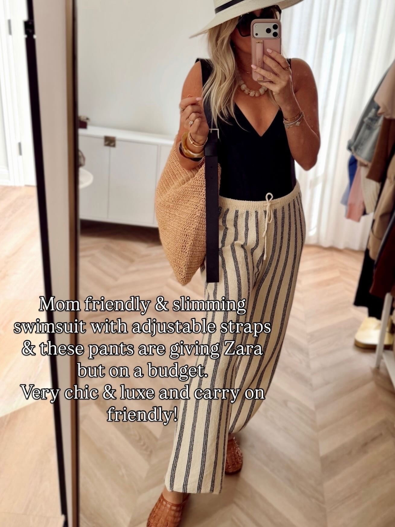 The chicest beach combo 🖤 these cover up beach pants are fully in stock and such a must for throwing on over your suit. Paired with this classy black one-piece that has the best tummy control — so flattering and timeless. I’m wearing a small 🙌

Use code **LaurenL15** for 15% off 🔗

vacation outfits beach, resort wear 2026, spring outfits, spring dresses, Swimsuit, Cover up, swim, spring break.

#LTKootd #LTKSeasonal