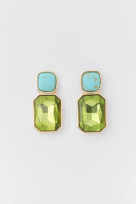 Green Stone Drop Earrings | Avara