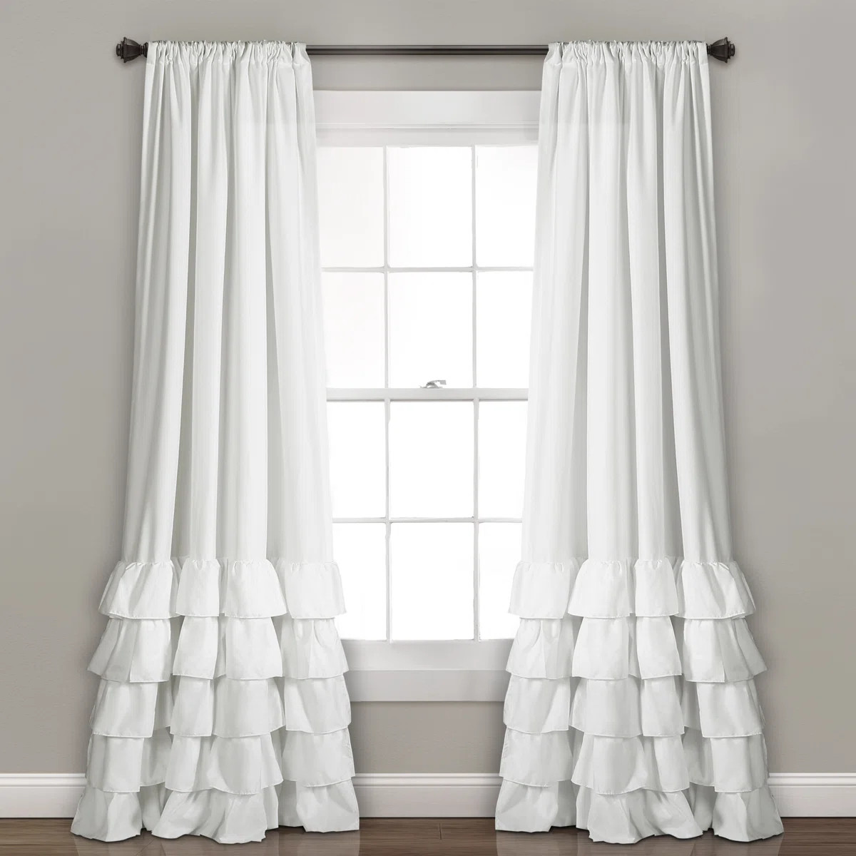 Allison Ruffle Semi Sheer Curtain Pair (Set of 2) | Wayfair North America