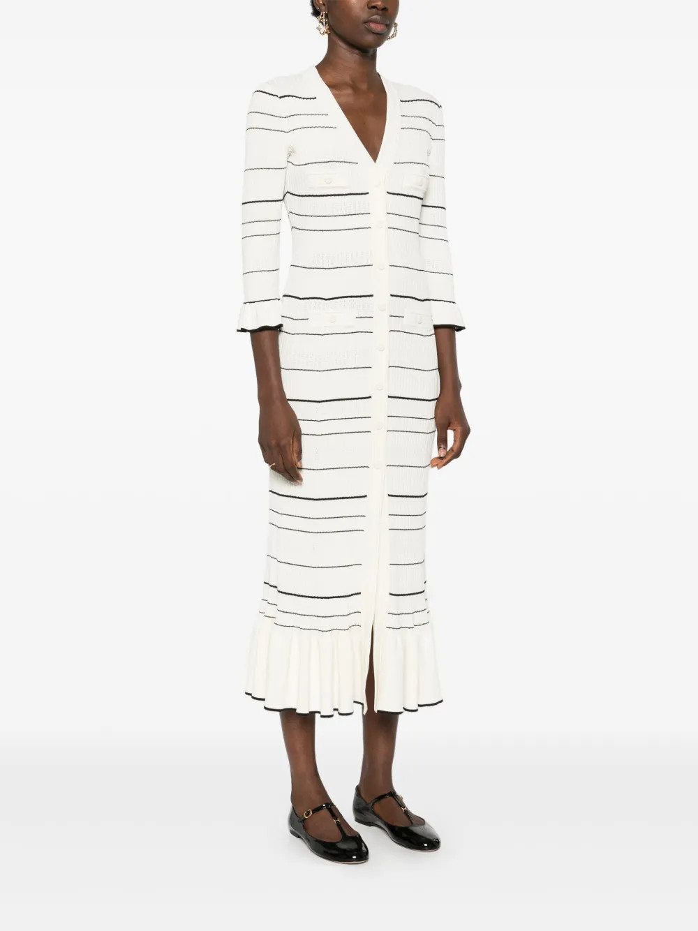 SANDRO Knitted Maxi Dress | White | FARFETCH RO | Farfetch Global