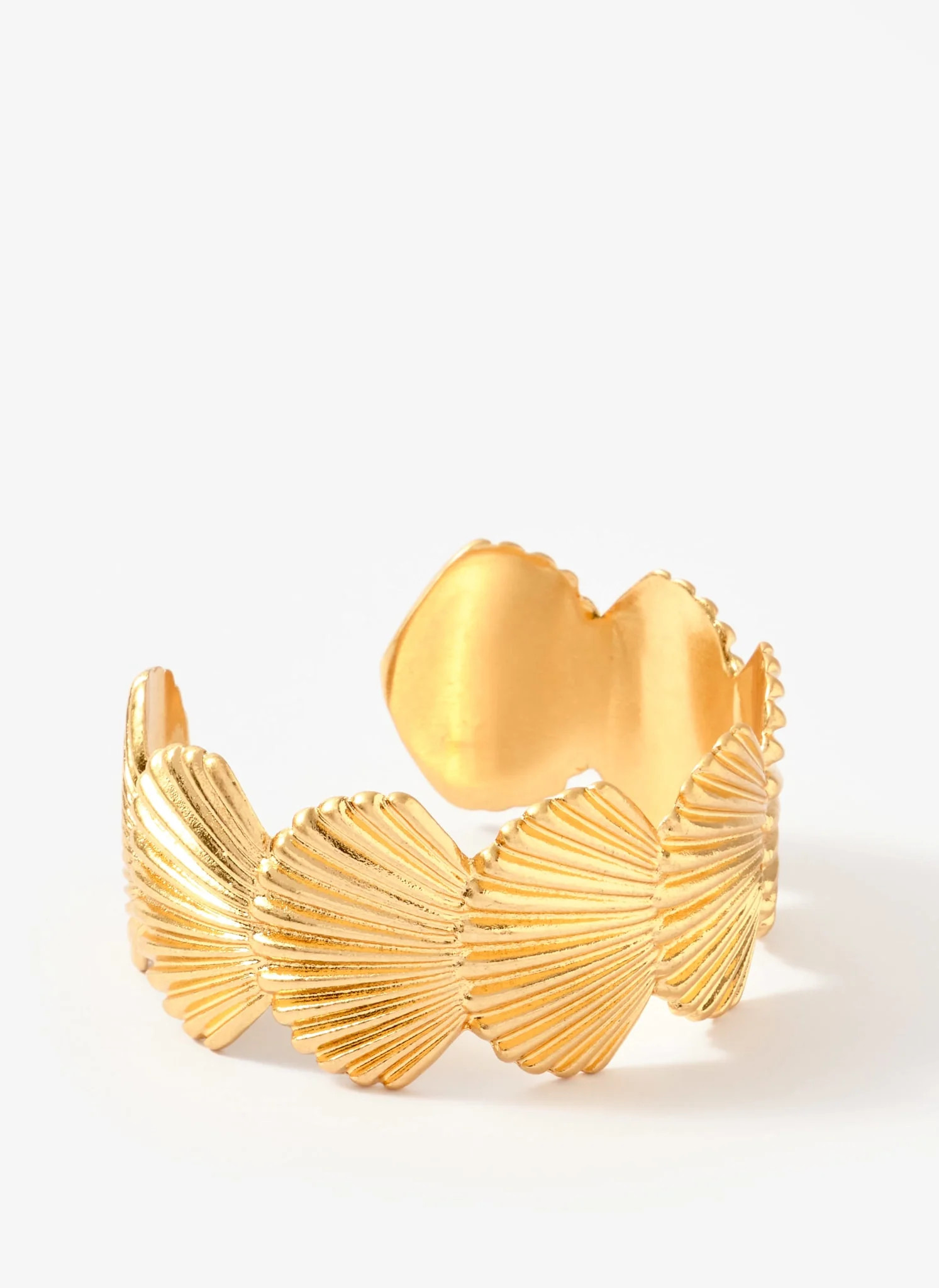 Gold Tone Shell Open Cuff | Mint Velvet
