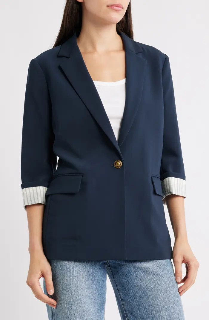 Jennie Elbow Sleeve Crepe Blazer | Nordstrom